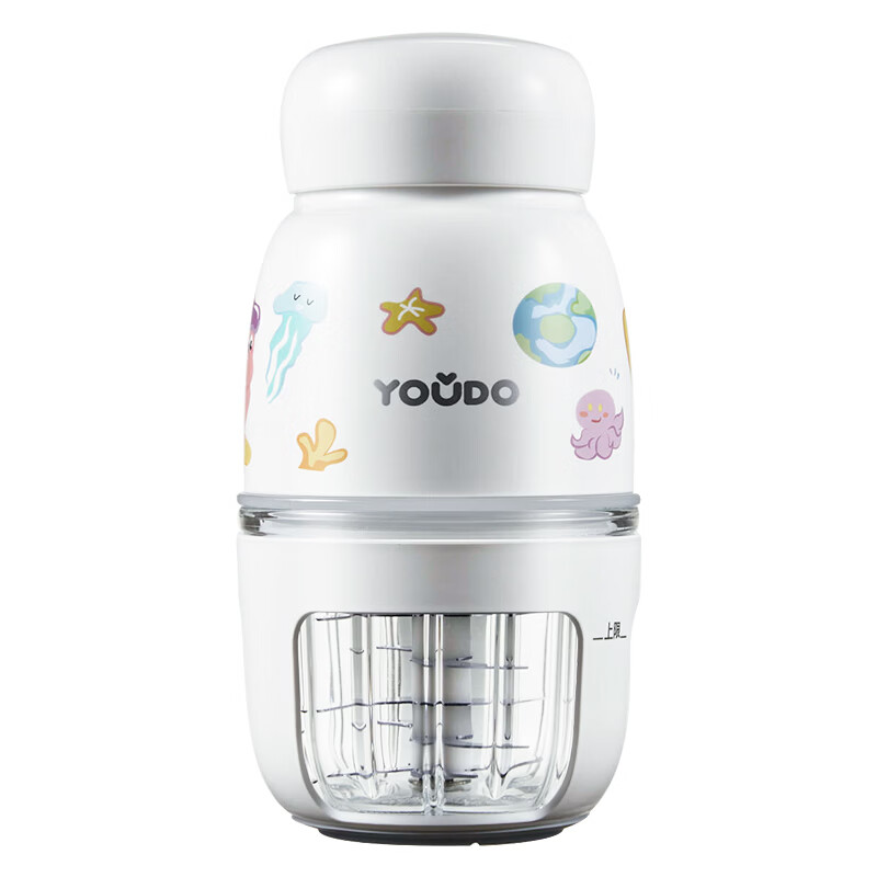 友多(YouDo)辅食机婴儿打泥机宝宝料理机多功能搅拌机食物研磨器工具打泥小型 单杯单刀_12叶刀海洋萌趣款 12叶刀头