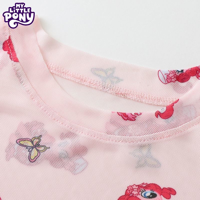 小马宝莉（MY LITTLE PONY）女童防晒T恤2026夏季新款轻薄透气网纱空调衫儿童长袖上衣 蝶舞柔柔 130