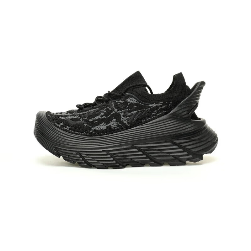 HOKA HOKA FOOT男女同款 Restore TC 织物透气户外轻量徒步运动鞋一脚蹬休闲鞋 针织酒红碳黑1169090 45