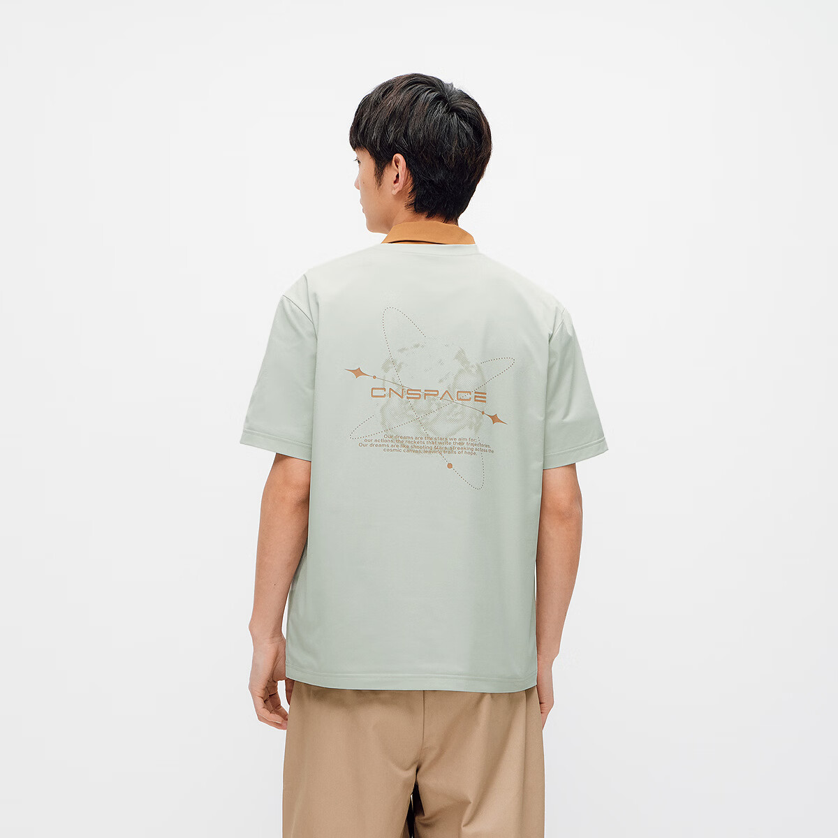 森马(Semir)王安宇商场同款丨XCNSPACE航天合作系列短袖T恤男26夏季新款t恤 【王安宇同款色】土灰绿40977 L