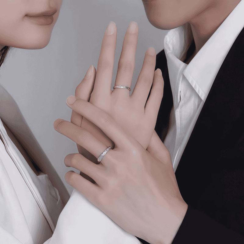 JIUZUANCAI999足银北极星情侣戒指指环小众轻奢纯银首饰男女款情人节520礼物 【北极星戒指】男女一对【魔术礼盒+999证书】