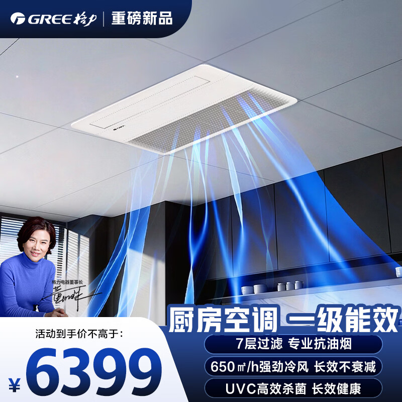 格力中央空调 厨房空调 小凉神厨享1.5匹 一级能效 单冷带水泵FG3.5Pd/Cf3(S)Na-N1 一价全包 精工安装