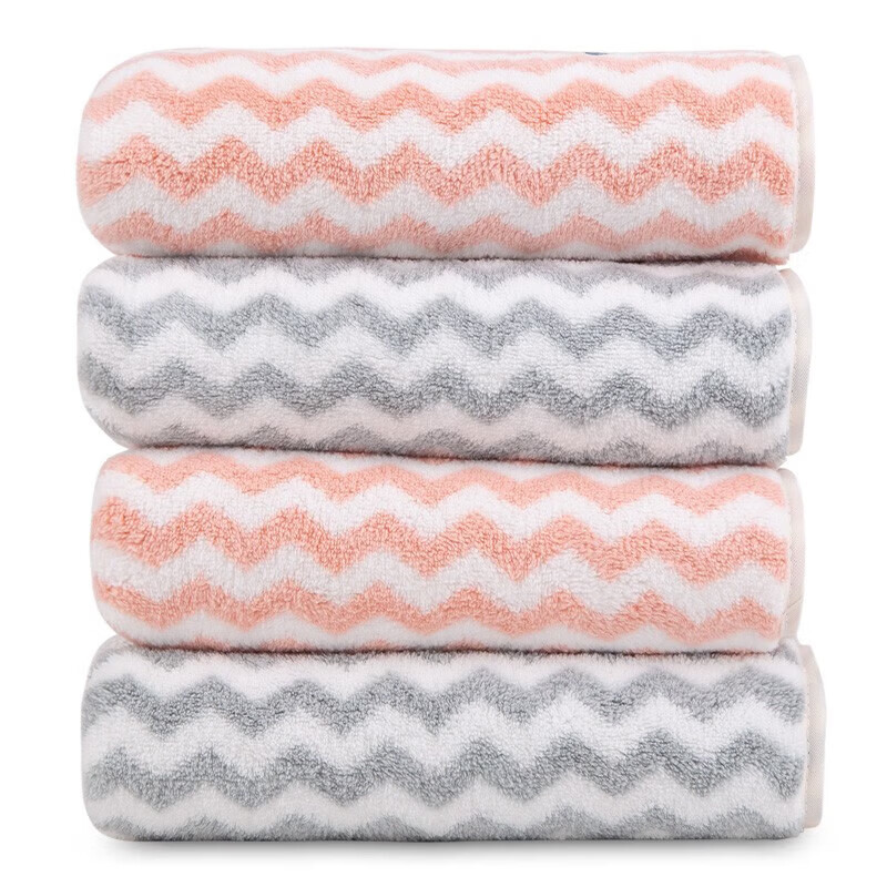 三利速干毛巾4条装 A类柔软吸水不易掉毛干发巾男女包边毛巾34*76cm