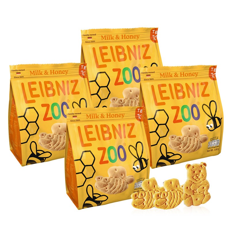 经典动物造型饼干100g*4包德国进口儿童零食大礼包