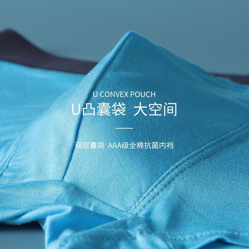 MiiOW内裤男士弹力3条装莫代尔面料棉裆透气平角内裤衩 M1310-3C 3XL
