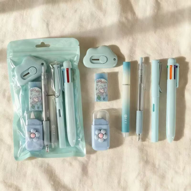 文具套装7件套礼包高颜值学生开学毕业礼物学习文具伴手礼品 蓝色