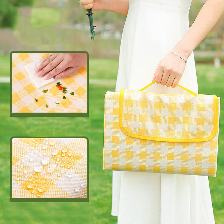 户外午休音乐节床垫便携单人露营 户外家具沙滩草地午休野餐垫1.8*1.8米 颜色随机