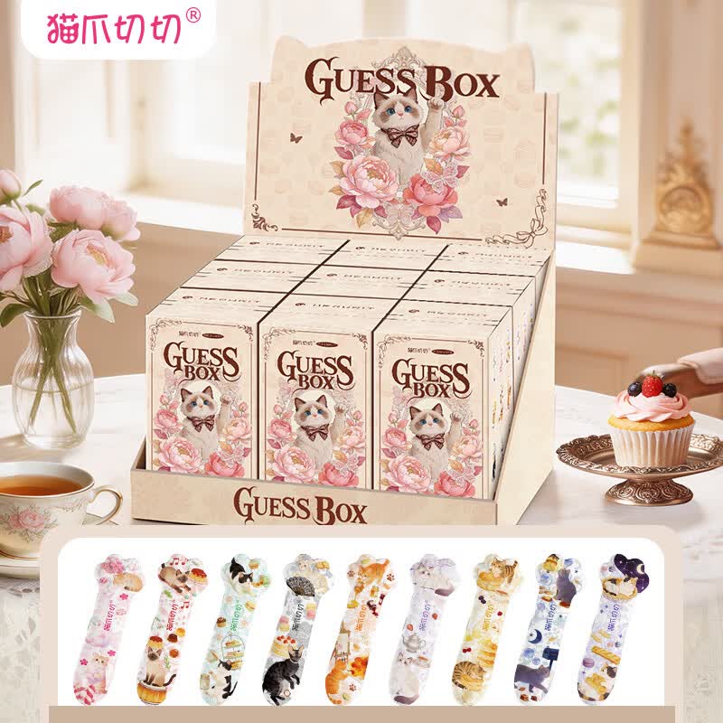 LIVEON猫爪切切甜品猜猜盲盒美工刀快递手账快递刀伸缩开箱刀猫爪刀  颜色随机 端盒9个 不支持7天无理由退换
