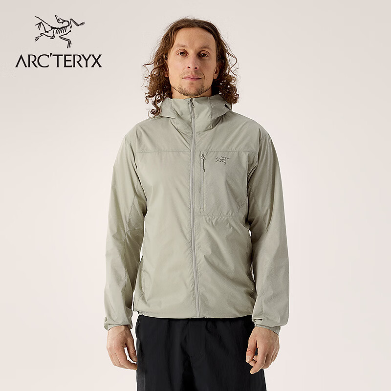 ARC'TERYX始祖鸟 SQUAMISH HOODY 男子 风壳®夹克 HABITAT/岩灰绿 M