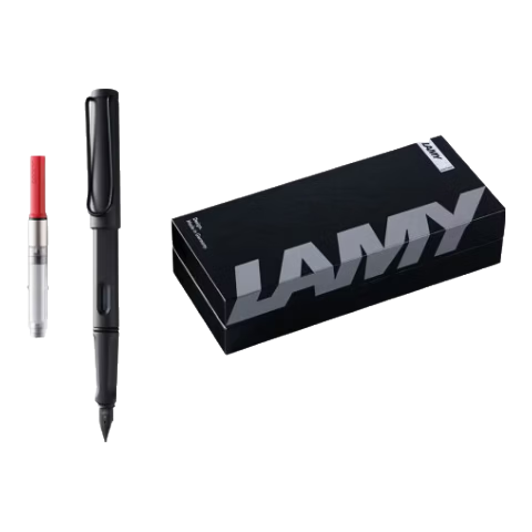LAMY【毕业礼物】凌美狩猎者Safari钢笔墨水笔签字笔送礼礼物 单笔 磨砂黑EF尖（黑色盒-不含吸墨器）