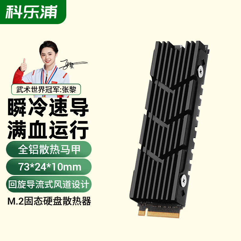 科乐浦（KELEPU）M.2固态硬盘散热器 M.2固态硬盘散热器（冰川 Pro 黑色）
