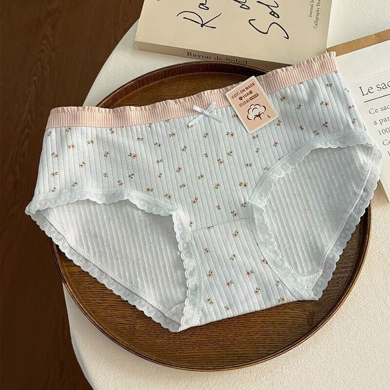 诗莉奥（SHILIAO）5条清新小碎花纯棉女士内裤抗菌纯棉裆透气舒适弹力包臀少 5条组合 M 80-100斤