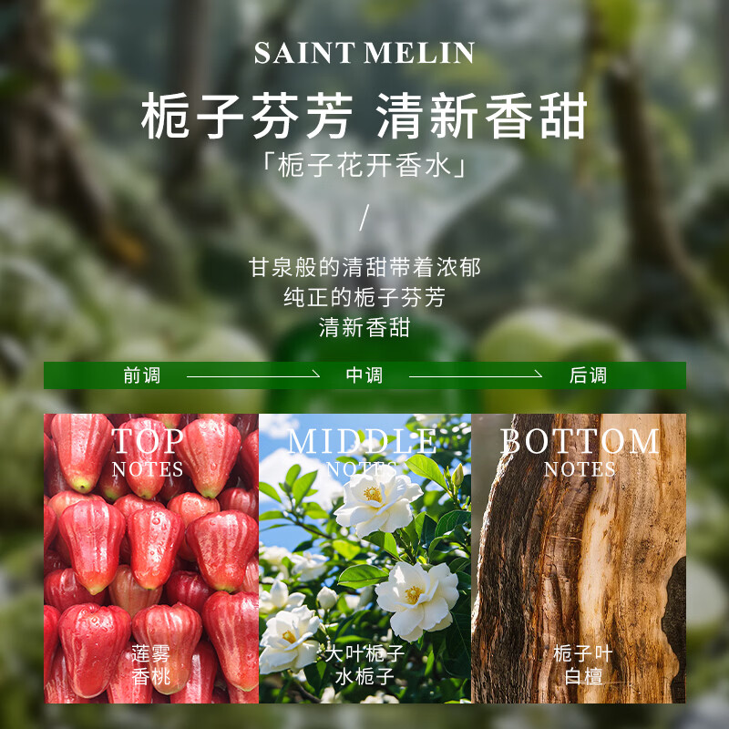 圣美伦（Saint Melin）圣美伦香水栀子花开女士香水氛围感栀子花香氛女士香水清新淡雅 栀子花开【30ml】