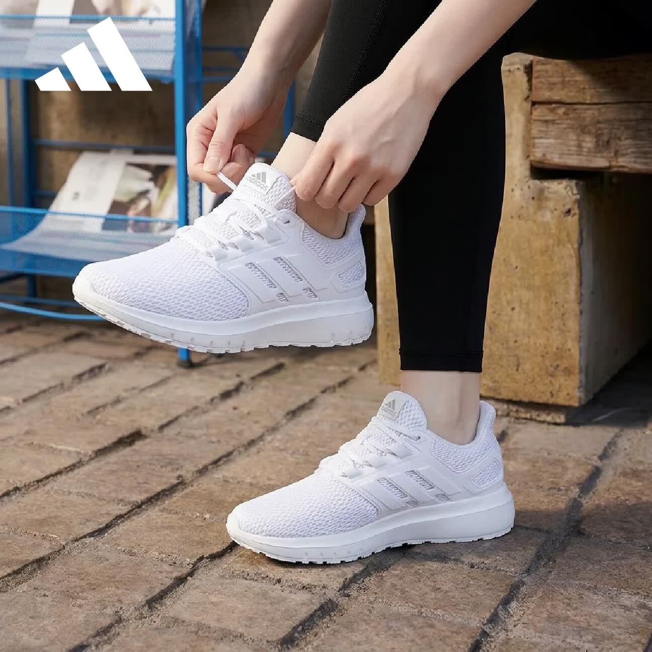 阿迪达斯adidas女款训练备赛轻盈跑步运动鞋网面透气跑步鞋