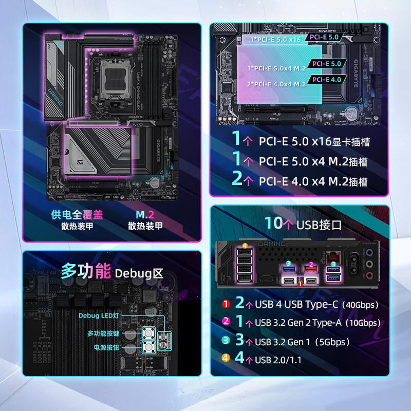 技嘉 魔鹰X X870 GAMING X WIFI7 DDR5 图 4