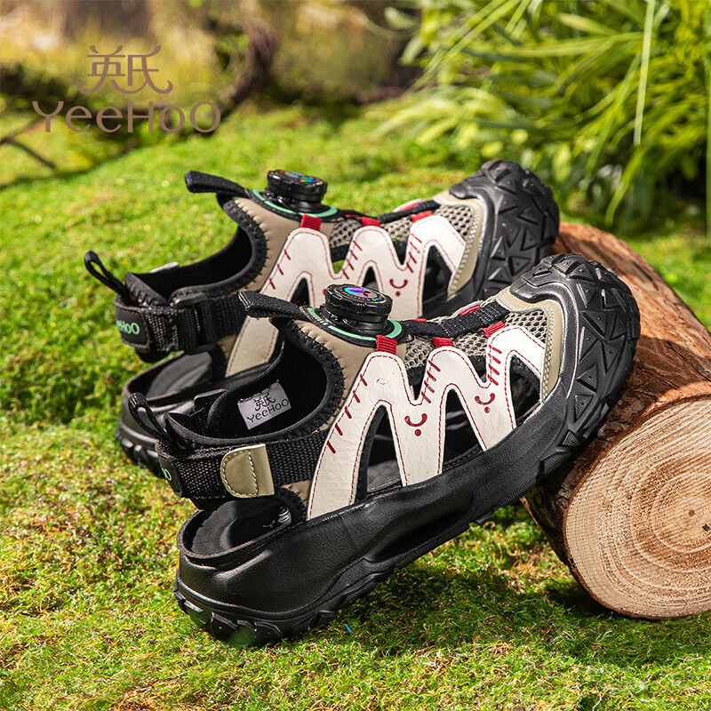 英氏（YEEHOO）儿童凉鞋2026新款夏季包头防滑溯溪鞋框子鞋中大童学生涉水鞋 白色 31