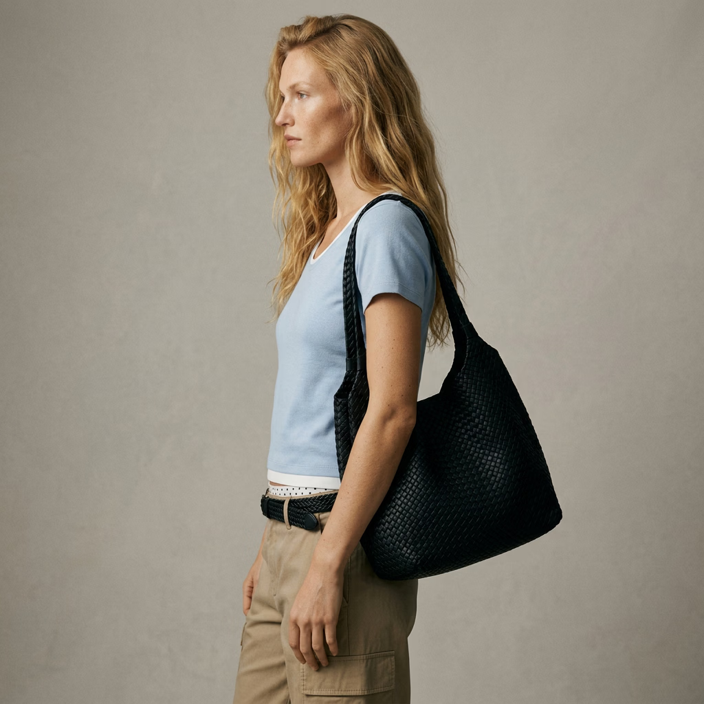 【鹦鹉梨严选】莱赛尔亚麻假两件短袖T2026春女装短袖打底衫 蓝拼白 M