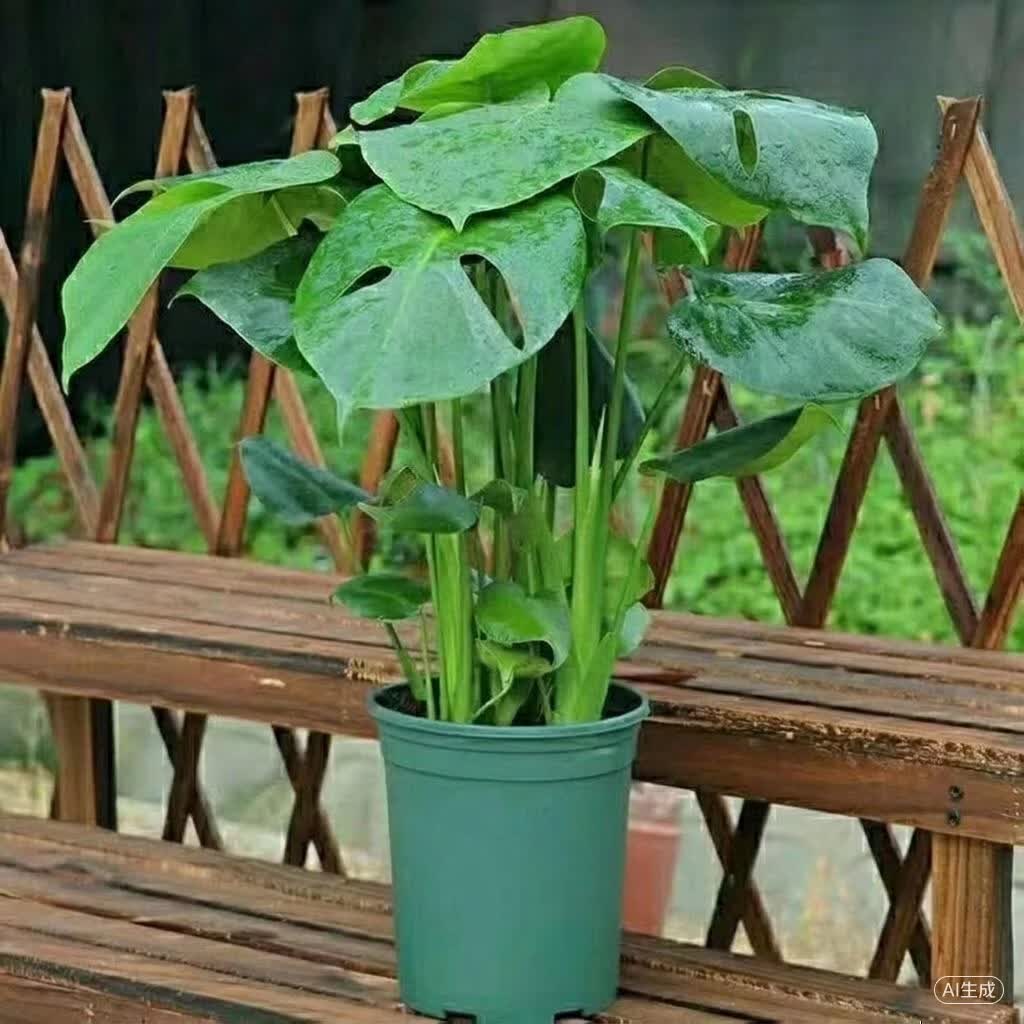 龟背竹大型盆栽客厅 大叶开背老桩绿植办公室吸甲醛 土培四季常青 一盆三颗【70-80高】加肥 【带绿色加仑盆】