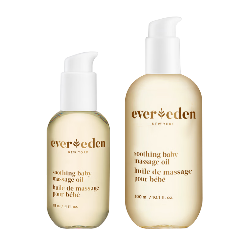 EVER EDEN婴儿抚触油按摩油安唯伊小金瓶118ml+300ml囤货装美国进口送礼