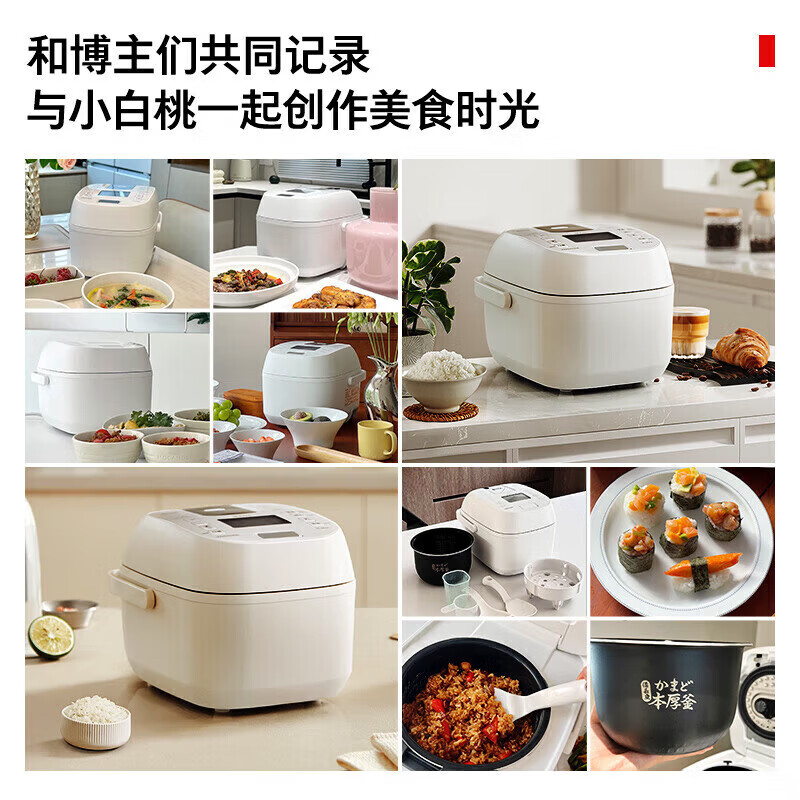 东芝（TOSHIBA）【官方旗舰店】白珍珠压力电饭煲1-2人小型家用进口 不沾涂层 定时 日本线下同款 立体IH加热2升 IH加热米饭更香甜 2L RC-6PXSC
