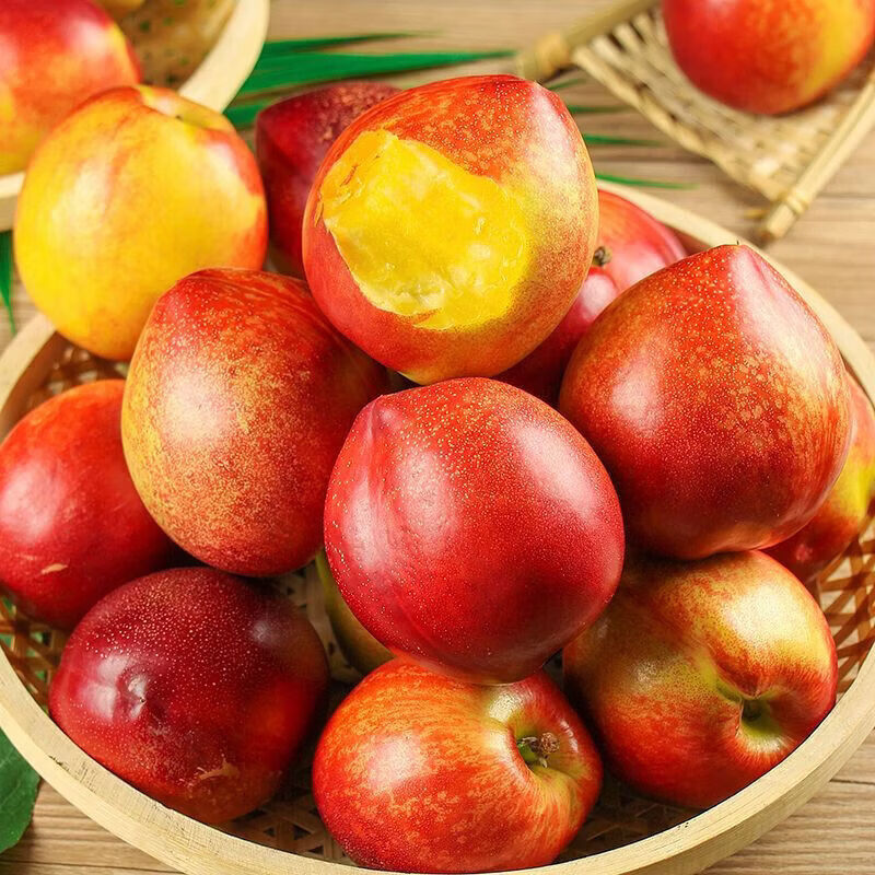 果食鲜丰山东黄心红油桃新鲜水果蜜桃桃子脆桃脆甜多汁 净重4.5斤精品中果【每斤6-8个】