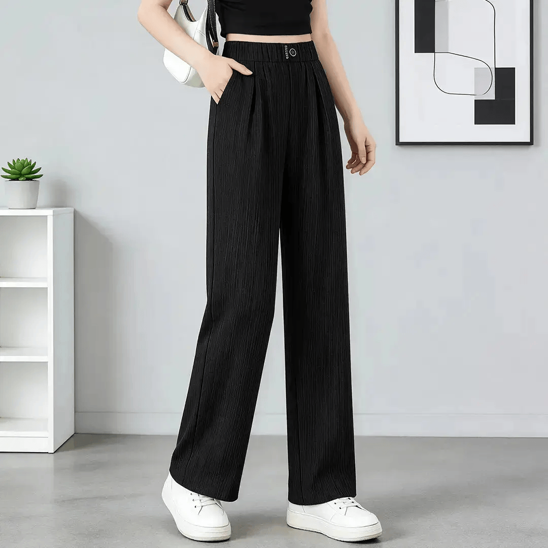【轻奢品质】阔腿裤女夏2026新款高腰宽松直筒休闲裤子女高级感 黑色 L 【建议90-110斤】