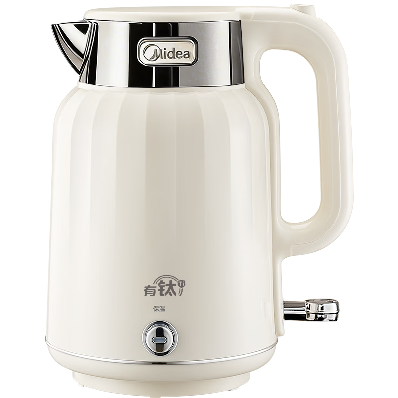 美的（Midea）电热水壶钛材质艺术家恒温烧水壶自动断电保温2L大容量不锈钢无缝内胆MK-SH58-QT