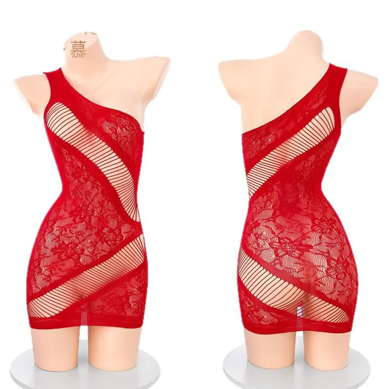 朵蜜拉丝袜连体套装透明挑逗性感女 热烈玫瑰红+手套 均码【80-120斤】