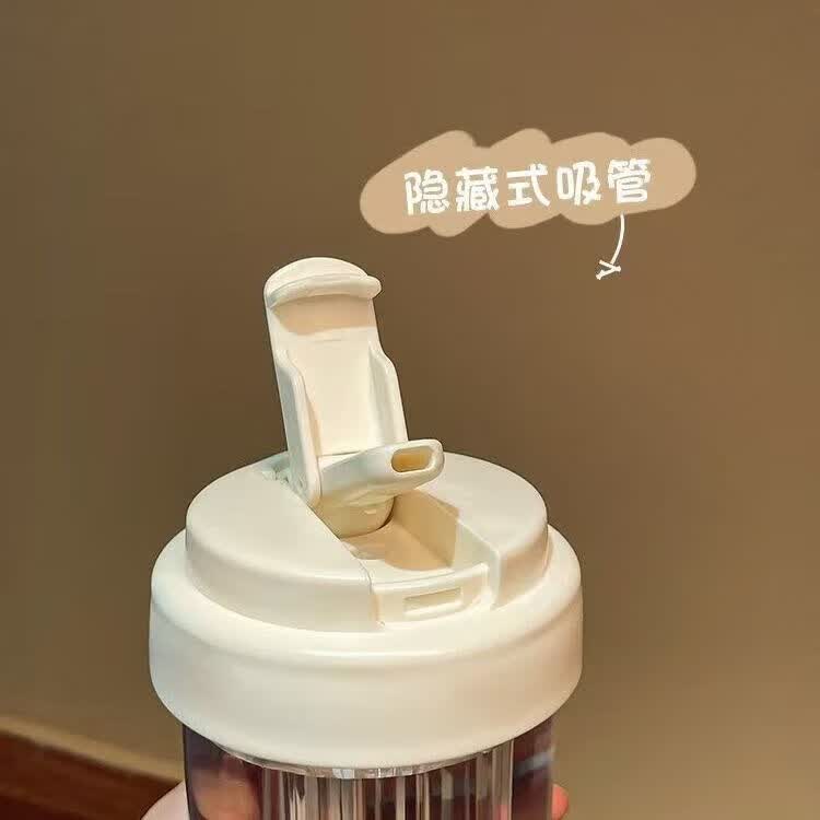 亚创优品+带茶隔吸管杯夏天水杯女生高颜值夏季耐高温网红泡茶杯子 绿色