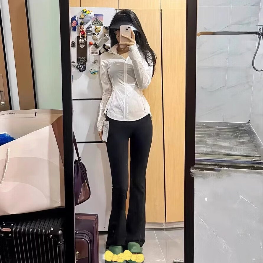 LULU露露goal smasher防晒衣皮肤衣外套修身显瘦瑜伽夹克速干轻薄透气 白色防晒衣 (带标) XL /8码(115-130斤)