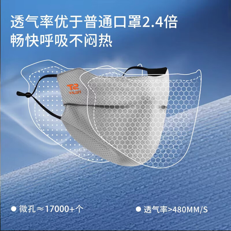 JCZS防晒口罩男全脸遮阳面罩骑行专用冰丝透气高颜值2026新款 【深灰】双层网孔透气UPF50+