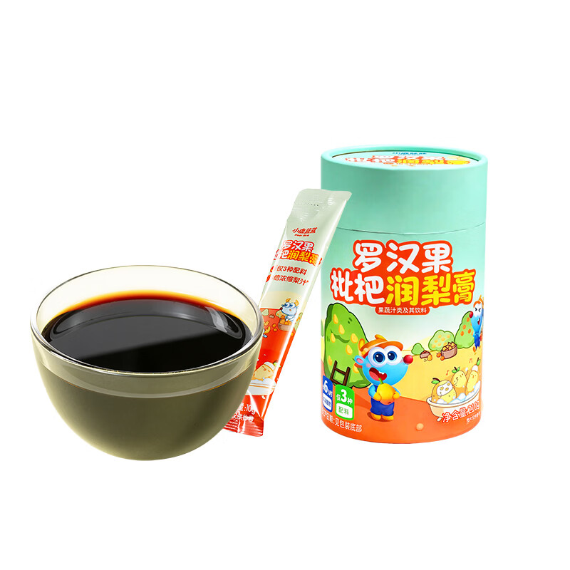 小鹿蓝蓝梨膏蜜桃润梨膏宝宝饮料秋梨膏冲水砀山酥梨凝萃即冲 罗汉果枇杷润梨膏 210g*1瓶