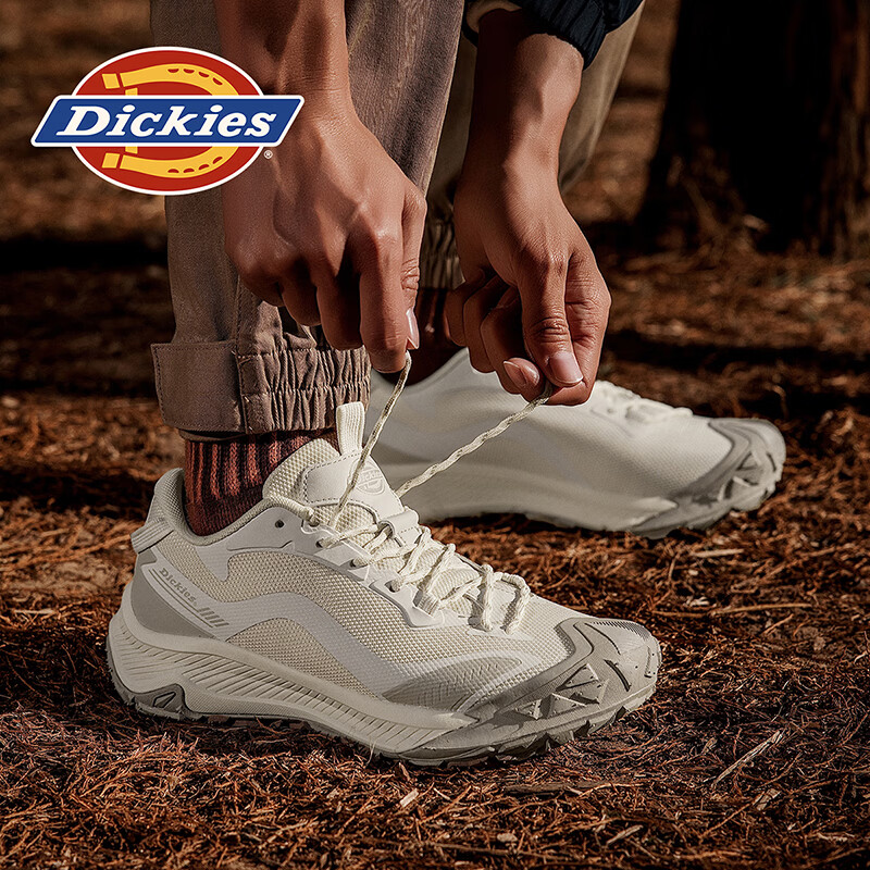 Dickies男鞋夏季2026新款老爹鞋男增高鞋子软底男士休闲鞋户外登山运动鞋 米色 42
