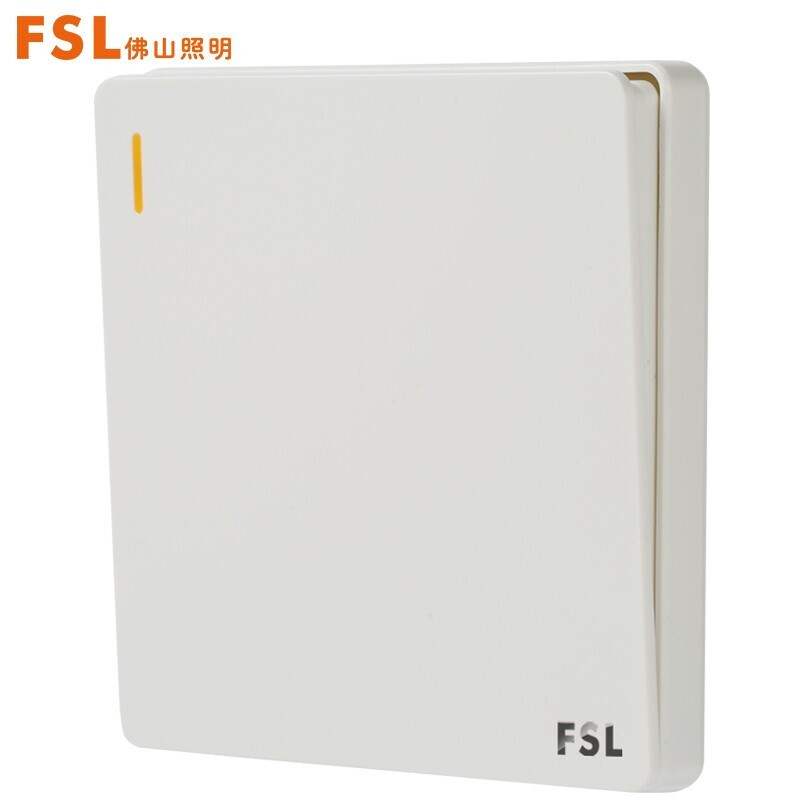佛山照明(fsl)开关插座86型暗装10a大翘板一位单控开关f31系列