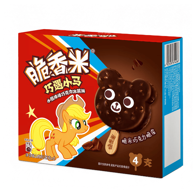 脆香米冰淇淋 巧克力口味小熊棒棒42g*4支 雪糕 冰激淋