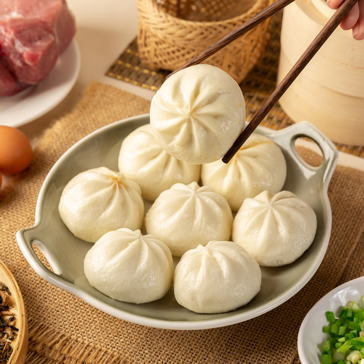 客家英子小笼包 儿童早餐半成品加热即食宝宝辅食豆沙包新鲜猪肉 梅菜肉馅250g*2袋