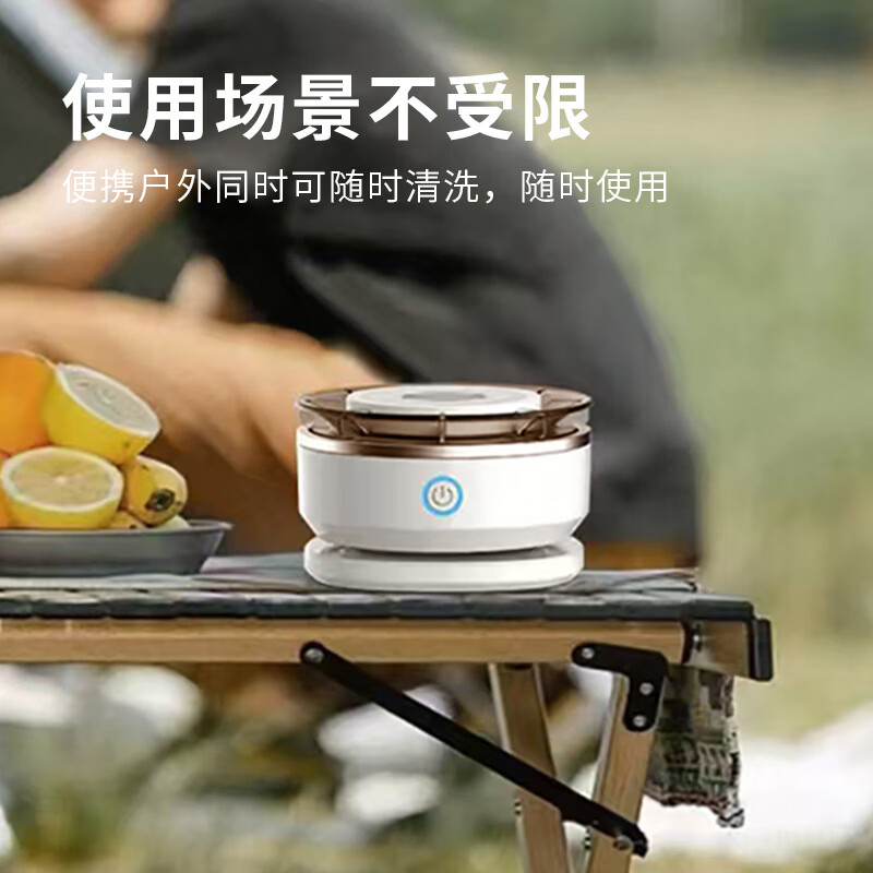 荣事达(Royalstar)涡轮式旋转食材果蔬清洗杀菌消毒神器除菌除农残家用洗水果解毒机净化器 钛电解片抑菌去农残(霜月白)