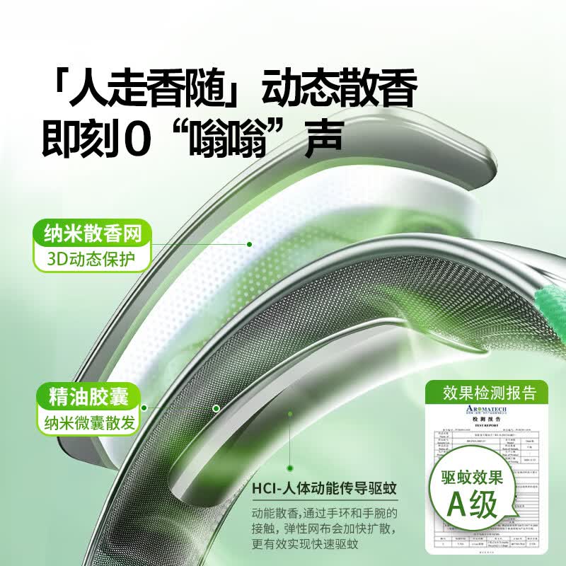 洽苒日本驱蚊手环防叮手环儿童成人户外随身驱蚊液神器孕妇专用精油贴 驱蚊手环套装【天青色】