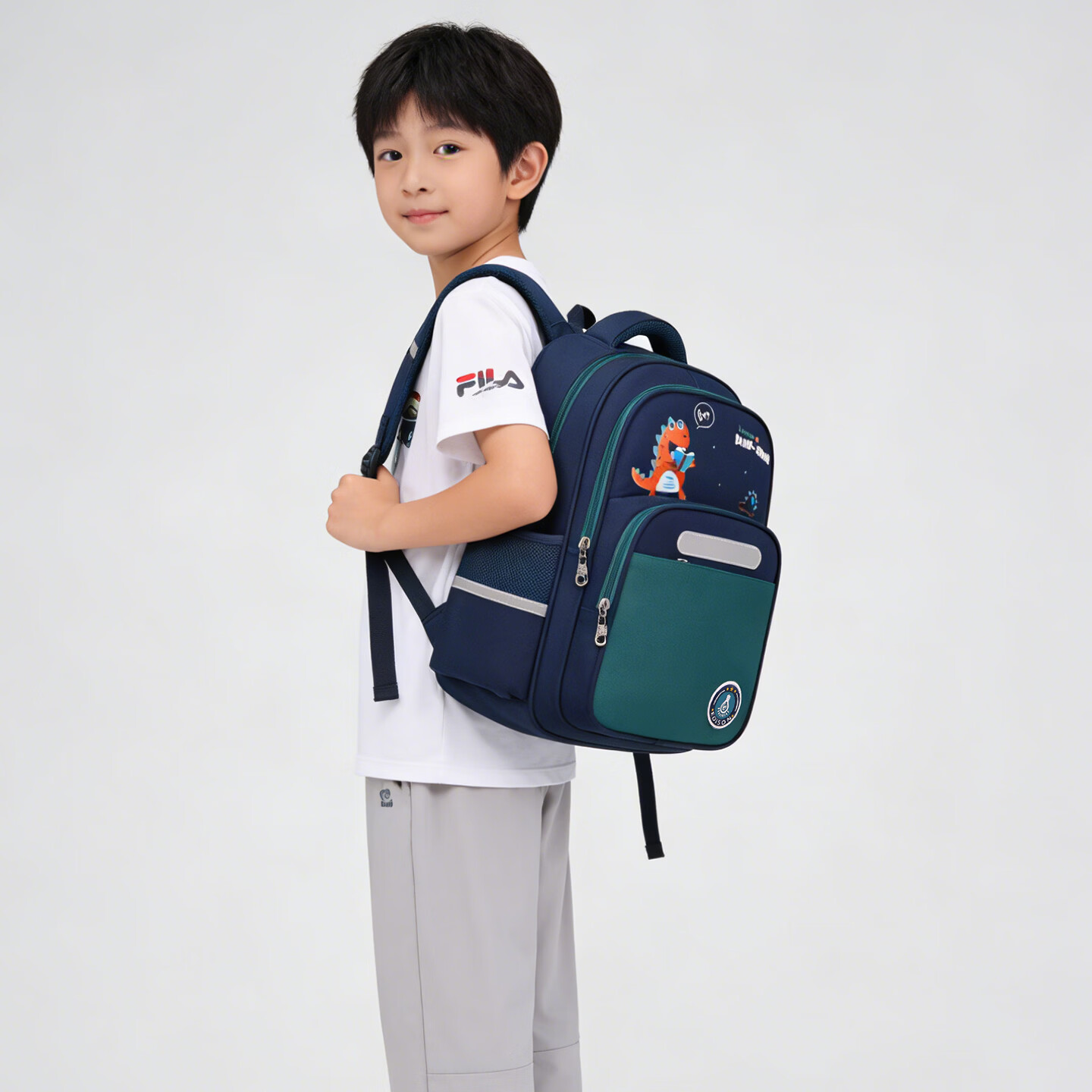 Edison爱迪生小学生书包1-3年级轻便反光多隔层校园卡通儿童背包2391-1