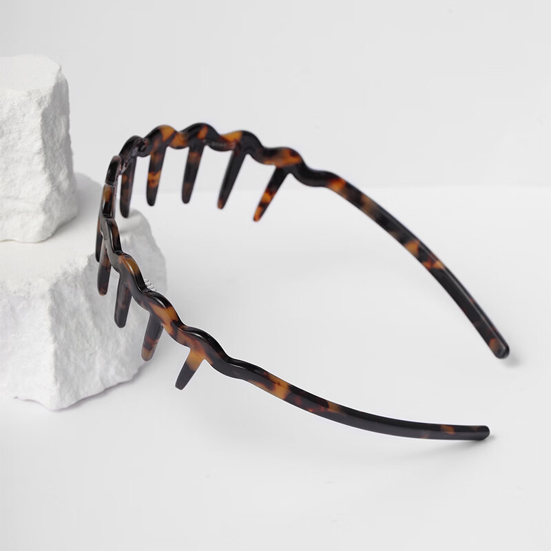 奇美拉天王嫂同款蓬松高颅顶醋酸发箍女2026新款简约长齿头箍发卡头饰 玳瑁色 1个