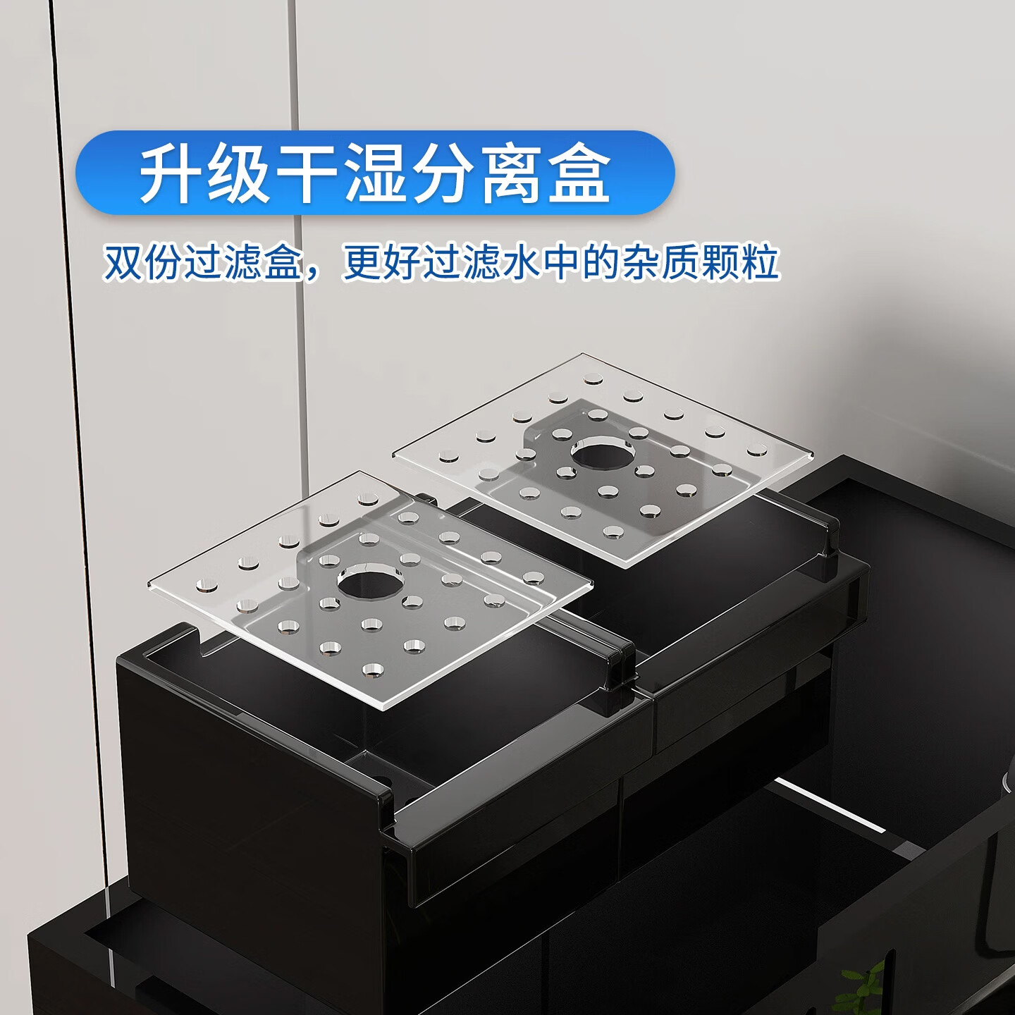 宠小岛溪流鱼缸一体式2026新款侧滤金晶超白玻璃鱼缸生态造景溪流缸3.0 60x25x25【豪华款】赠溪流石5斤