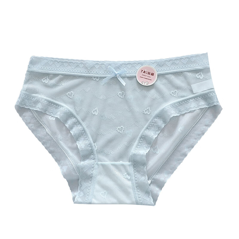 剑蔓夏季无痕薄款网纱内裤女蝴蝶结7A抑菌透气纯棉裆中腰女士三角裤头 4条混色【颜色随机混】 L 建议100-120斤