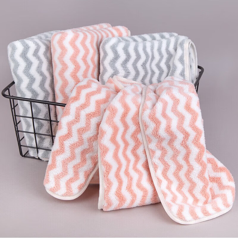 三利速干毛巾4条装 A类柔软吸水不易掉毛干发巾男女包边毛巾34*76cm