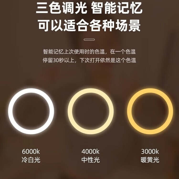 美容器化妆镜台式带灯LED化妆补光少女宿舍网红随身便携ins公主镜LED三色灯光可调节超长续航CK22 【珍珠白】CK23 【4K镜面无灯款】