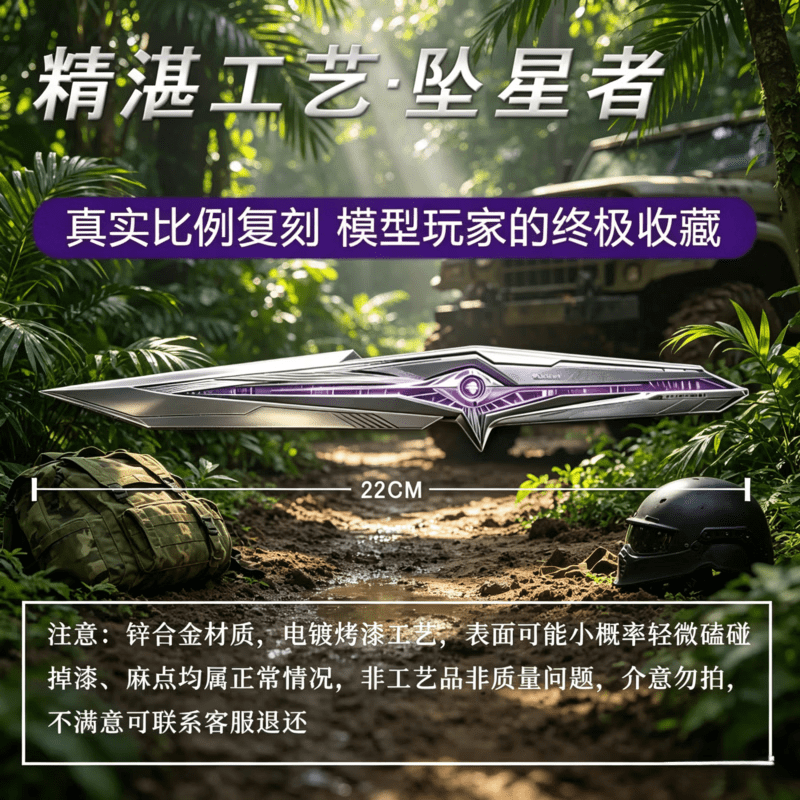蕉乐坠星者合金刀模型三角洲行动 周边近战武器刀皮玩家收藏礼品 【官模精工版】坠星者28cm 【S9赛季】三角洲刀皮
