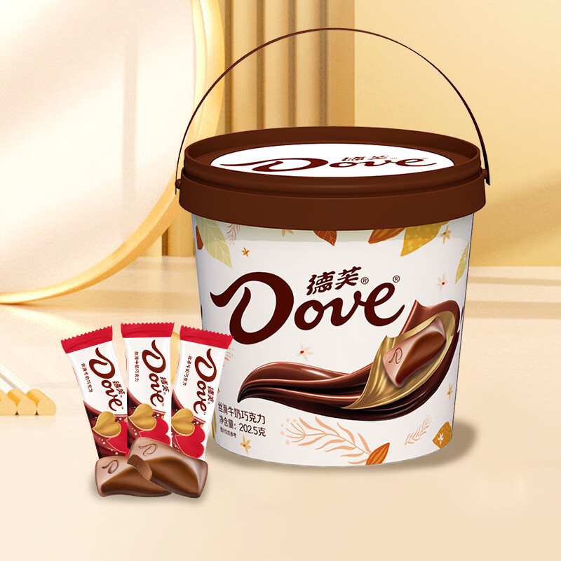 德芙丝滑巧克力桶装45粒，最终到手价23.9元