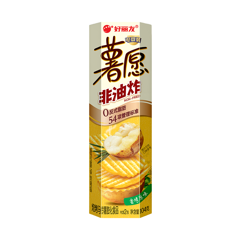 好丽友（ORION）薯愿薯片香烤原味104g 休闲零食薯片非油炸膨化食品小吃
