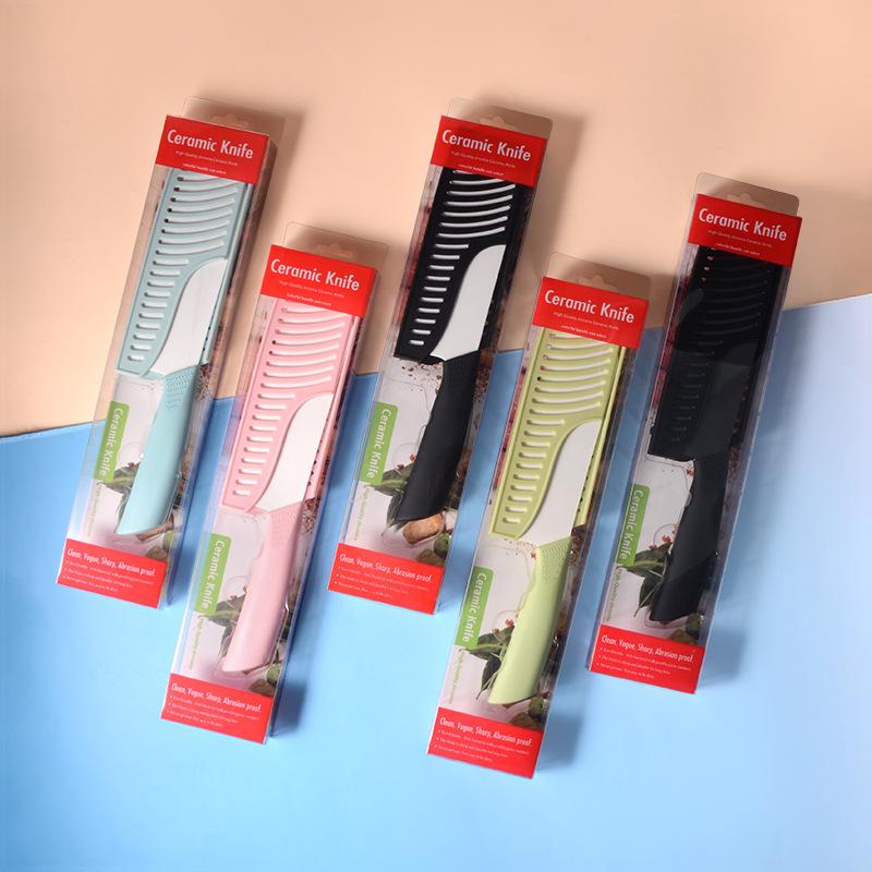 陶瓷菜刀厨用刀具陶瓷刀食品用切片刀厨师切肉刀厨房家用久用不钝 6寸菜刀【pvc盒装】 黑武士【黑刃】
