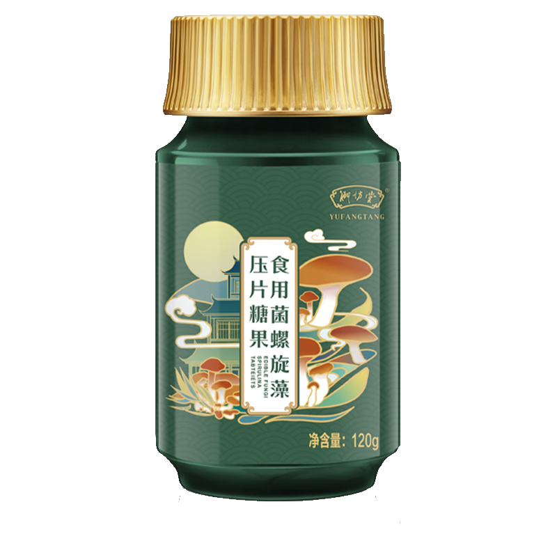 御坊堂食用菌螺旋藻压片糖果120g 1瓶