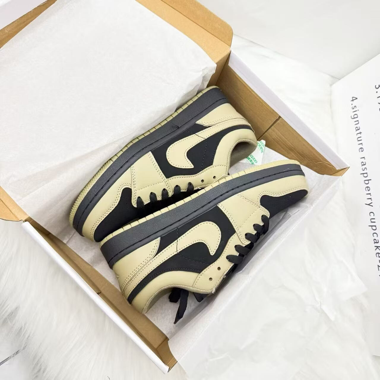 AJNIKER爆款棕黑复古AJ1低帮休闲男女板鞋定制耐磨篮球鞋运动潮流百搭鞋 aj棕黑色实物图所见即所得 44 鞋底摩擦吱吱响